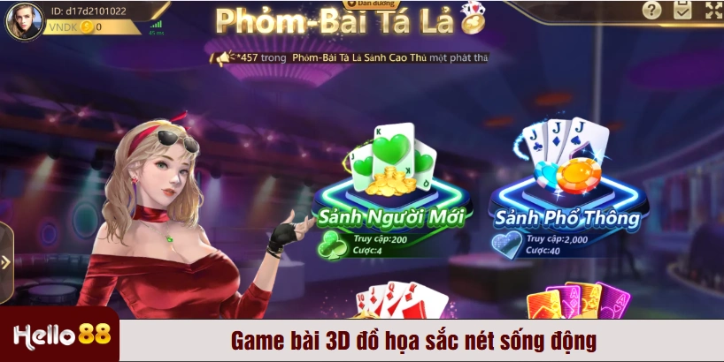 Game bài 3D đồ họa sắc nét sống động