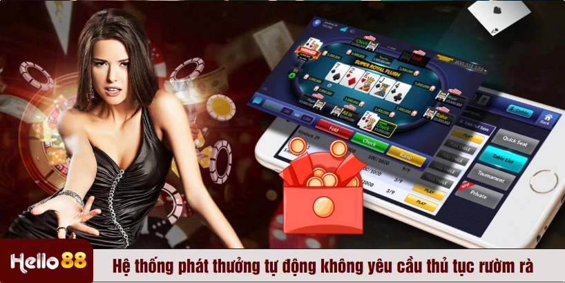Hệ thống phát thưởng tự động không yêu cầu thủ tục rườm rà