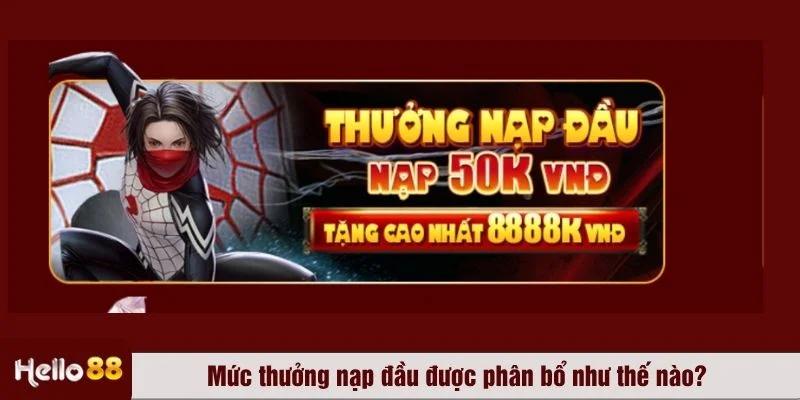 Hello88 áp dụng chính sách thưởng nạp đầu theo từng mức độ