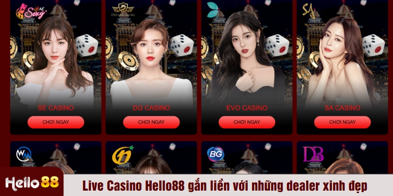 Live Casino Hello88 gắn liền với những dealer xinh đẹp