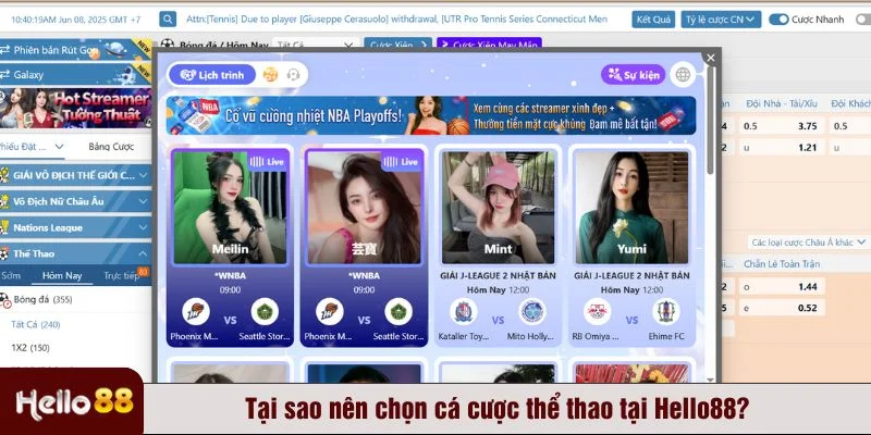 Sảnh cá độ thể thao online tại Hello88 mang lại nhiều lợi ích vượt trội