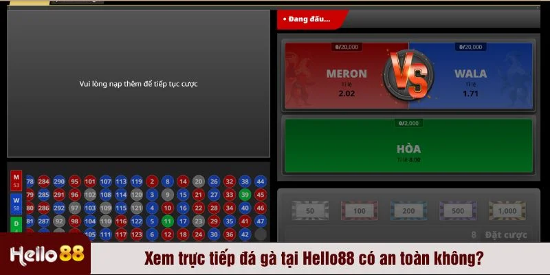 Yên tâm khi thưởng thức đá gà online tại Hello88